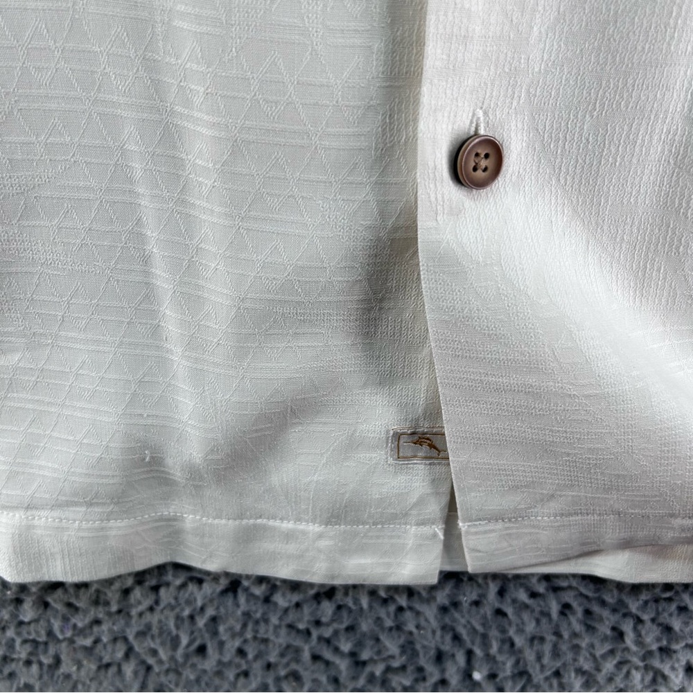 Tommy Bahama Silk Embroidered Shirt XL Triple Surfboards Palm Trees Island Life - Picture 8 of 12
